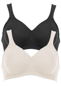 B&uuml;gelloser BH Anita "BH ohne B&uuml;gel Twin", Damen, Gr. 75, Cup E, bunt (champagner schwarz), Obermaterial: 70% Polyamid PA. 30% Elasthan EL., BHs B&uuml;gelloser BH