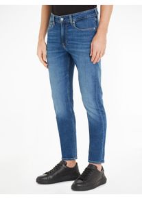 Slim-fit-Jeans Calvin Klein Jeans "SLIM TAPER", Damen, Gr. 34, L&auml;nge 30, blau (denim schwarz), Denim/Jeans, Obermaterial: 89% Baumwolle, 9% Polyester, 2% Elasthan, gerade, unten schmal lang, Jeans Slim-fit-Jeans, mit Markenlabel