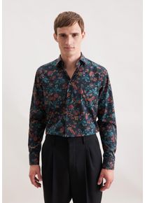 Businesshemd Seidensticker "Schwarze Rose", Damen, Gr. M40, normale &Auml;rmell&auml;ngen, grau, 100% Baumwolle, gebl&uuml;mt, regular fit, 2-Knopf-Manschette, Hemden Businesshemd, Regular 1/1 Kentkragen Gebl&uuml;mt