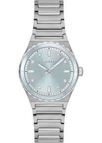 Quarzuhr BOSS "CANDOR LADIES SPORT", silber (silberfarben), Armbanduhren, Damen, Quarzuhr, Armbanduhr, Damenuhr, Edelstahlarmband, analog, Glassteine