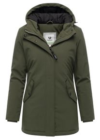 Regenmantel Ragwear "Softshellmantel Navanuti", Damen, Gr. XS, gr&uuml;n (schwarz olive), Obermaterial: 96% Polyester PES. 4% Elasthan EL. Obermaterial: Futter: 100% Polyester PES. 100% Polyester PES., M&auml;ntel Regenmantel