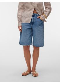 V&eacute;ro Moda Jeansshorts VERO MODA "VMRAILA MR DENIM JORTS NOOS", Damen, Gr. S, N-Gr, medium blau denim, Denim/Jeans, Obermaterial: 100% Baumwolle, unifarben, loose fit kurz, Jeans Jeansshorts, Baumwolle, loose fit