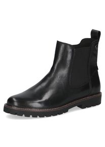 Chelseaboots Caprice, Damen, Gr. 39, schwarz, Leder, Textil, Schuhe Chelseaboots, Blockabsatz, Businessschuh in Used Optik