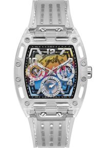 Multifunktionsuhr Guess "PHOENIX", bunt (creme, transparent), Armbanduhren, Damen, Multifunktionsuhr, Armbanduhr, Quarzuhr, Herrenuhr