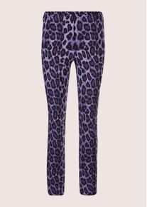 Madeleine Mode Leggings MADELEINE "Leggings Gerade Jersey-Leggings mit Animal-Print", Damen, Gr. 22, N + K Gr, schwarz (lila, schwarz), Obermaterial: 69% Polyester PES. 27% Viskose CV. 2% Elasthan EL. 2% Polyacryl PAN., Hosen Leggings