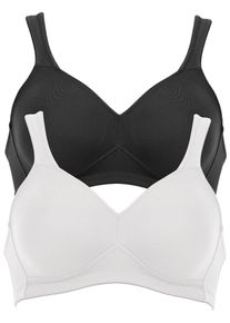 B&uuml;gelloser BH Anita "BH ohne B&uuml;gel Twin", Damen, Gr. 85, Cup F, bunt (schwarz wei&szlig;), Obermaterial: 70% Polyamid PA. 30% Elasthan EL., BHs B&uuml;gelloser BH