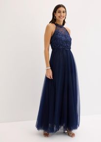 bonprix Abendkleid aus zartem T&uuml;ll mit Spitze, blau, Gr.42, Bezauberndes Maxikleid aus zartem T&uuml;ll mit weitem Rock und Spitze im Oberteil