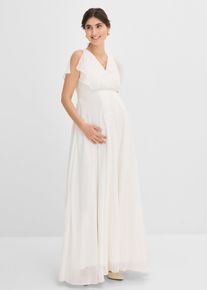 bonprix Umstands-Hochzeitskleid mit Stillfunktion aus Chiffon, wei&szlig;, Gr.36, Umstands-Hochzeitskleid mit Stillfunktion aus Chiffon
