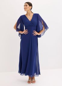 bonprix Abendkleid aus feinem Chiffon, blau, Gr.46, Maxikleid aus feinem Chiffon mit weiten &Auml;rmeln und Cut-Outs an den Schultern