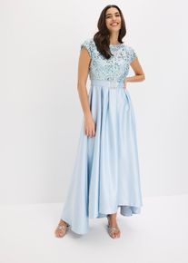 bonprix Abendkleid aus gl&auml;nzendem Satin mit Pailletten, blau, Gr.44, Modern und feminin: Abendkleid aus gl&auml;nzendem Satin mit bestickten Pailletten im Oberteil