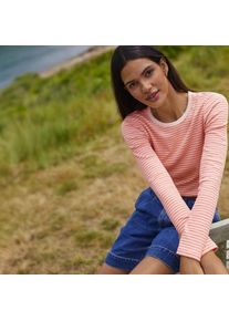 LANDS' END Langarmshirt aus mikrofeinem Baumwollripp, Damen,  Pink, Baumwolle/Elasthan, by Lands' End