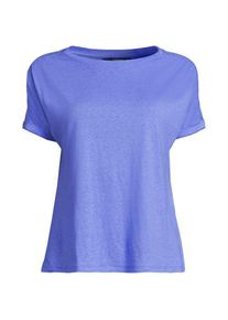 LANDS' END Leinen/Modal-Shirt mit kurzen &Auml;rmeln, Damen,  Blau, Leinen/Baumwolle Modal, by Lands' End