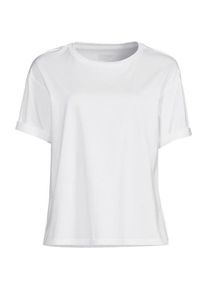 LANDS' END Supima&reg; Shirt mit kurzen Roll&auml;rmeln, Damen,  Wei&szlig;, Baumwolle, by Lands' End