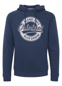 Kapuzenpullover Blend "Hoodie BHSweatshirt", Herren, Gr. S, blau (marineblaus), Obermaterial: 100% Baumwolle CO., bedruckt, normal, ohne Ausschnitt, Pullover Kapuzenpullover