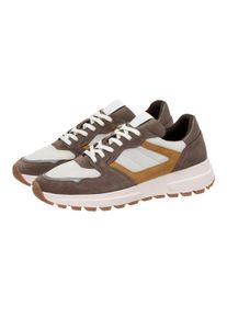 JOOP! Sneaker JOOP "Sneaker Misto New Hannis Sneaker xd6", Herren, Gr. 44, braun (braun, wei&szlig;), Obermaterial: 90% Rindsleder Leather cow. 10% Polyester PES. Futter: 100% Textilmaterial TEXMAT. 100% Synthetik synthetic., Schuhe Sneaker
