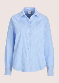 Madeleine Mode Langarmbluse MADELEINE "Hemdbluse Glamour&ouml;se Bluse mit Ziersteinen", Damen, Gr. 46, wei&szlig; (gletscherblau, wei&szlig;), Obermaterial: 100% Baumwolle CO., Modern, Blusen Langarmbluse