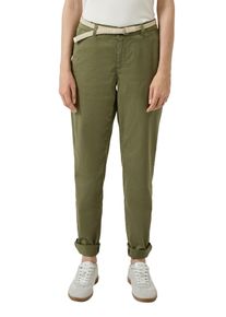 Chinohose s.Oliver, Damen, Gr. 46, N-Gr, khaki, Web, Obermaterial: 98% Baumwolle, 2% Elasthan. Futter: 100% Baumwolle, unifarben, regular fit kn&ouml;chellang, Hosen Chinohose, mit G&uuml;rtel