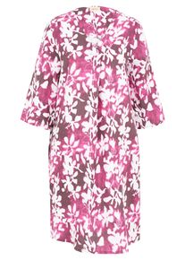 Sommerkleid Cartoon "Sommerkleid mit Muster", Damen, Gr. 34, EURO, bunt (cream, ros&eacute;), Obermaterial: 100% Leinen LI., Kleider Sommerkleid