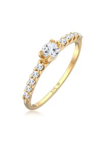 Silberring Elli Premium "Ring Topas Solit&auml;r Verlobung 375er Gelbgold" Gr. 54, gold, Fingerringe, Damen, 54, Gelbgold 375, Silberring