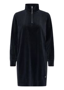 Sweatkleid oxmo "Sweatkleid OXEBBA HALFZIP", Damen, Gr. S, N-Gr, schwarz, Obermaterial: 95% Polyester PES. 5% Elasthan EL., Kleider Sweatkleid