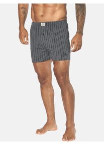 Boxershorts Jan Vanderstorm "2er Pack Boxershorts THURE", Herren, Gr. XL, blau (hellblau dunkelgrau), Obermaterial: 58% Baumwolle CO. 37% Polyester COOLMAX PES(Coolmax). 5% Elasthan EL., Unterhosen Boxershorts