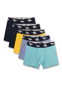 Boxershorts Sanetta "Boxershort 5er Pack", Jungen, Gr. 140, bunt (gelb, blau), Obermaterial: 95% Baumwolle CO. 5% Elasthan EL., Unterhosen Boxershorts