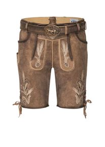 N&uuml;bler Trachtenlederhose N&Uuml;BLER "Lederhose kurz Braumeister", Herren, Gr. 52, EURO, braun, Obermaterial: 100% Lammleder LEL., Hosen Trachtenlederhose