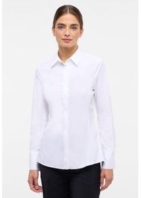 Hemdbluse Eterna "FITTED", Damen, Gr. 42, wei&szlig;, 79% Baumwolle, 3% Elasthan, 18% Polyamid, schmal, Blusen Hemdbluse, EASY IRON (b&uuml;gelleicht)