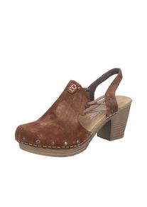 Clog Rieker, Damen, Gr. 39, hellbraun, Veloursleder, Schuhe Clog, Sabot, Sandalette, Sommerschuh mit seitlichen Gummiz&uuml;gen