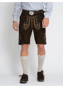 Trachtenhose JCC "Trachtenhose 31023118", Herren, Gr. 50, EURO, braun (schwarz braun), Obermaterial: 100% Ziegenveloursleder GOVL., Hosen Trachtenhose