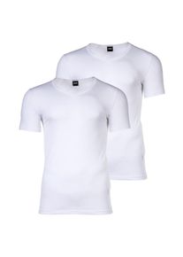 Unterhemd BOSS "Unterhemd TShirtVN 2P Modern 2er Pack", Herren, Gr. L, N-Gr, wei&szlig;, Obermaterial: 95% Baumwolle CO. 5% Elasthan EL., Unterhemden Unterhemd