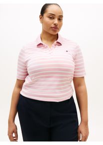 Poloshirt Tommy Hilfiger Curve "CRV 1985 REG PIQUE POLO SS", Herren, Gr. 50, rose petal, ecru stripe, Piqu&eacute;, Obermaterial: 96% Baumwolle, 4% Elasthan, unifarben, regular fit normal, ohne Ausschnitt, abgesteppte Kante, Shirts Poloshirt, in gro&szlig;en Gr&ouml;&szlig;en, Piqu&eacute;-Qualit&auml;t