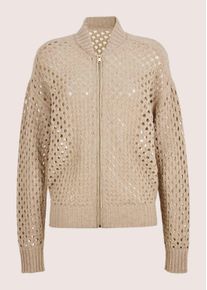 Madeleine Mode Strickjacke MADELEINE "Cardigan Moderne Strickjacke mit Lochmuster", Herren, Gr. 40/42, beige, Obermaterial: 35% Polyamid PA. 30% Viskose CV. 30% Wolle mw. 5% Kaschmir WS., Modern, Strickjacken Strickjacke, Allover-Lochmuster