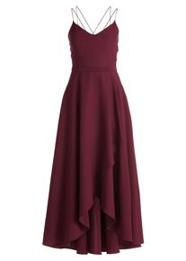 Abendkleid Vera Mont "Abendkleid mit Volant", Damen, Gr. 32, EURO, rot (wild ruby), Obermaterial: 100% Polyester PES., Kleider Abendkleid
