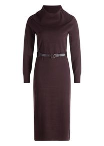 Strickkleid Zero "Strickkleid mit G&uuml;rtel", Damen, Gr. 36, braun (chocolate plum), Kleider Strickkleid