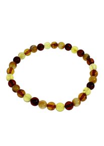 Armband OSTSEE-SCHMUCK "- Kugel 6 mm - Bernstein -" Gr. 19, bunt (mehrfarbig), Armb&auml;nder, Damen, Blacklist, Armband