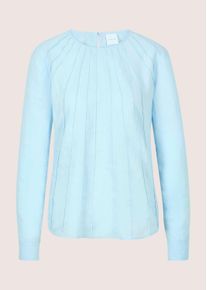 Madeleine Mode Langarmbluse MADELEINE "Leinenbluse Blusenshirt mit feinen Biesen", Damen, Gr. 44, blau (himmelblau), Obermaterial: 100% Leinen LI., Modern, schmal, Blusen Langarmbluse, Feine Biesen