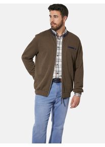 Sweatjacke CHARLES COLBY "Sweatjacke DUKE RUPOLD", Herren, Gr. 5XL, braun, Obermaterial: 60% Baumwolle CO. 40% Polyester COOLMAX PES(Coolmax)., Sweatjacken Sweatjacke