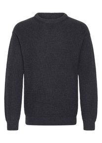 !Solid Rundhalspullover SOLID "Rundhalspullover SDGorell", Herren, Gr. L, grau (dunkelgrau melange), Obermaterial: 70% Baumwolle CO recyc.. 30% Polyester Pol. recyc.., Pullover Rundhalspullover