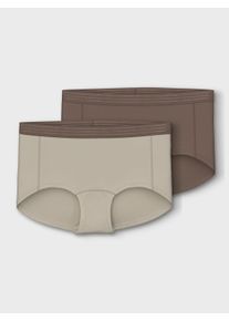 Boxershorts name it "NKFHIPSTER 2P PEYOTE NOOS", M&auml;dchen, Gr. 116, beige (peyote), Jersey, Obermaterial: 95% Baumwolle, 5% Elasthan, unifarben, eng, Unterhosen Boxershorts