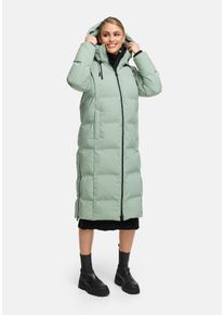 Winterjacke Marikoo "Marikoo Tikoraa Damen lange Winterjacke Steppjacke N102", Damen, Gr. M, gr&uuml;n (smokey mint), Obermaterial: 100% Polyester PES., Jacken Winterjacke