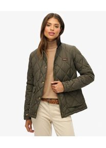 Superdry Damen Steppjacke mit Korddetails Khaki - Gr&ouml;&szlig;e: 42 2082218500654ZC3020