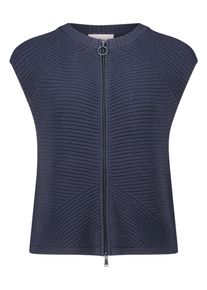 Strickjacke Betty Barclay "Grobstrickjacke ohne Arm", Herren, Gr. 44, blau (dunkelblau), Obermaterial: 60% Baumwolle CO. 40% Polyacryl PAN., Strickjacken Strickjacke