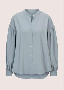 Madeleine Mode Langarmbluse MADELEINE "Bluse Elegante Bluse mit Rundhals", Damen, Gr. 44, blau (rauchblau), Obermaterial: 100% Polyester PES., Modern, Blusen Langarmbluse