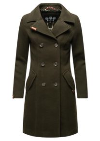 Wollmantel Marikoo "Wollmantel Nanakoo", Damen, Gr. 4XL, gr&uuml;n (dunkelgr&uuml;n), Obermaterial: 90% Polyacryl PAN. 8% Viskose CV. 2% Elasthan EL. Obermaterial: Futter: 100% Polyester PES., M&auml;ntel Wollmantel