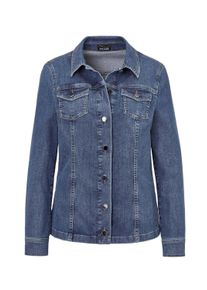Kurzjacke GOLDNER "Zeitlose Jeansjacke mit tollen Details", Damen, Gr. 40, blau, Obermaterial: 98% Baumwolle CO. 2% Elasthan EL., Manschette, Jacken Kurzjacke, Ohne