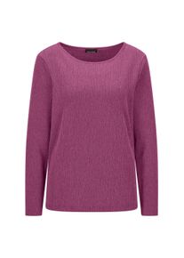 Langarmshirt GOLDNER "Langarm Melange Jersey-Oberteil", Damen, Gr. 38, pink (beere), Obermaterial: 76% Polyester PES. 20% Viskose CV. 4% Elasthan EL., Modisch, U-Boot-Ausschnitt, Shirts Langarmshirt, U-Boot-Ausschnitt