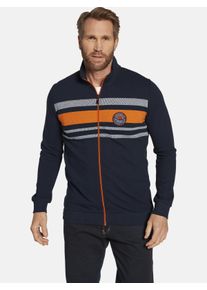 Sweatjacke Jan Vanderstorm "Sweatjacke HEELKO", Herren, Gr. XXL, blau (dunkelblau), Obermaterial: 100% Baumwolle CO., normal, ohne Ausschnitt, Sweatjacken Sweatjacke