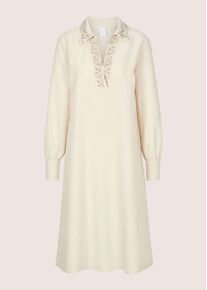 Madeleine Mode Sommerkleid MADELEINE "Midikleid Viskosekleid mit St&auml;bchen-Pailletten", Damen, Gr. 48, N-Gr, silber (perlwei&szlig;, silberfarben), Obermaterial: 66% Viskose CV. 34% Leinen LI., Modern, figurumspielend, Kleider Sommerkleid, St&auml;bchen-Pailetten