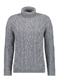 Rollkragenpullover Ragman, Herren, Gr. 58, grau (grau, melange), Strick, 100% Baumwolle, ohne Ausschnitt, Pullover Rollkragenpullover